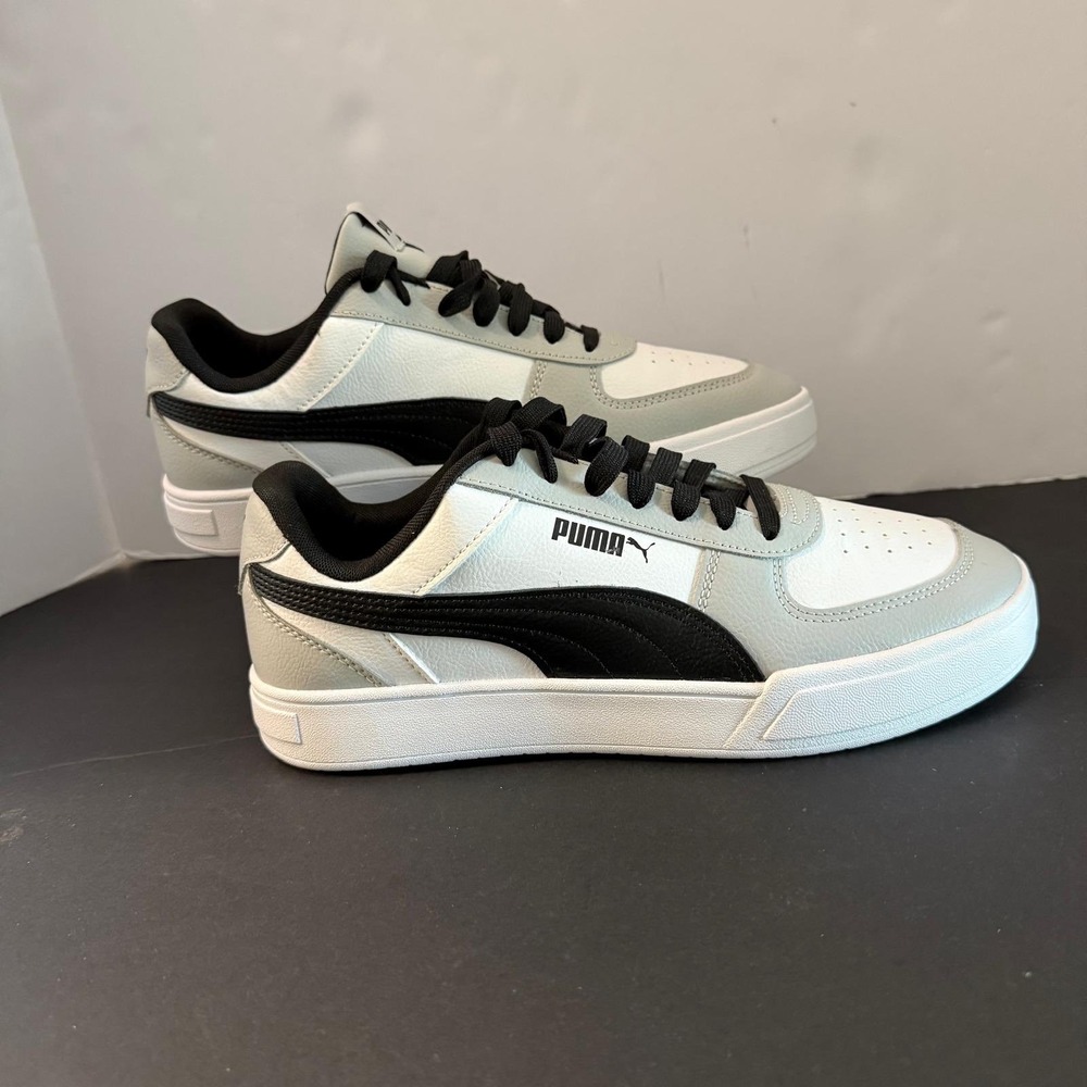 Puma Caven 2.0 Mens White Grey Black Low Top Sneakers Size 8.5